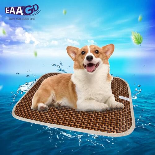 1Pcs Pet Bamboo Mat Cool Mat Pet Mat Pad Summer Animal Mattress Kennels Cat Mat Washable Summer Cooling Puppy Pet Cool Pad