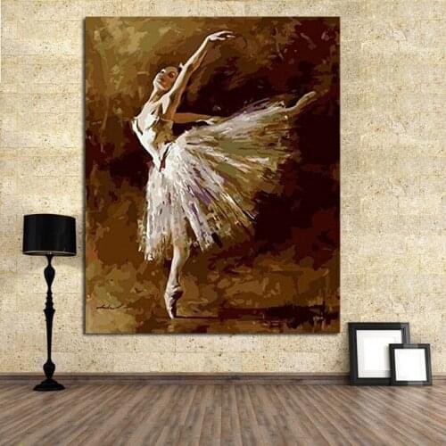 100% HandPainted Oil Paintings Wall Art on Canvas Gorgeous Ballet Girl Rabbit Home Decoration Modern Art for Wall Decorations