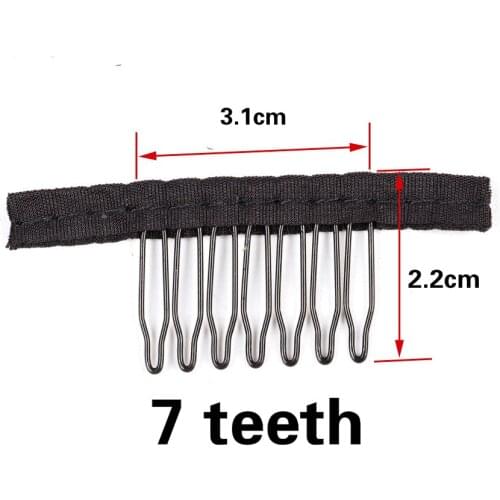 100PCS 7 teeth 3.1cm*2.2cm Wig Combs Clip for Hair Wigs
