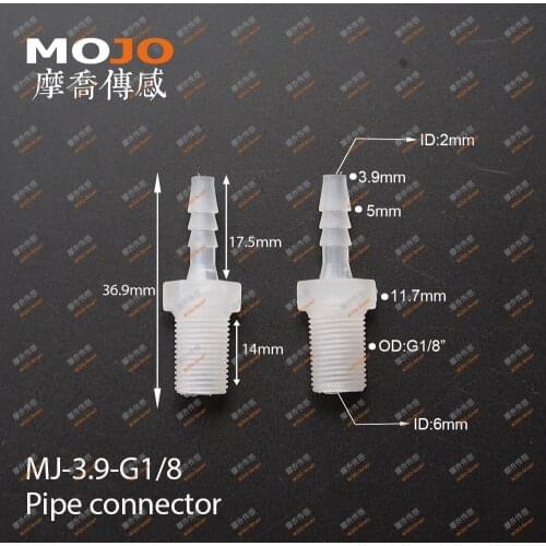 2020 Free shipping!(100pcs/Lots) MJ-3.9-G1/8 straight-through joint 3.8mm to G1/8" male thread connector pipe fitting