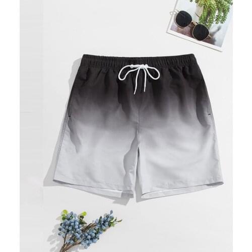 2021 New Gradient Swimming Trunks Mens Quick Drying Boxer Shorts Breathable Surfing Swimmingwear Fashion Leisure Beach Pants