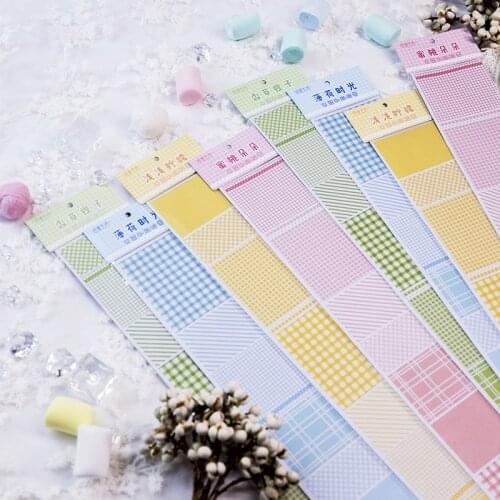 65mm Width Colorful Grid Sticker Kawaii Stationery Sticker Scrapbook For Journal Diary Planner Notebook DIY Deco Office Supplies