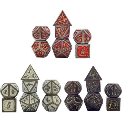 7pcs Deluxe Metal Dice Polyhedral Board Game Dice Set for friends Party RPG MTG U2JB