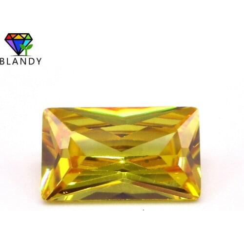 Wholesale Price 2x3mm~13x18mm Rectangle Shape Golden Cubic Zirconia Stone Gems 5A Synthetic CZ Stone For Jewelry