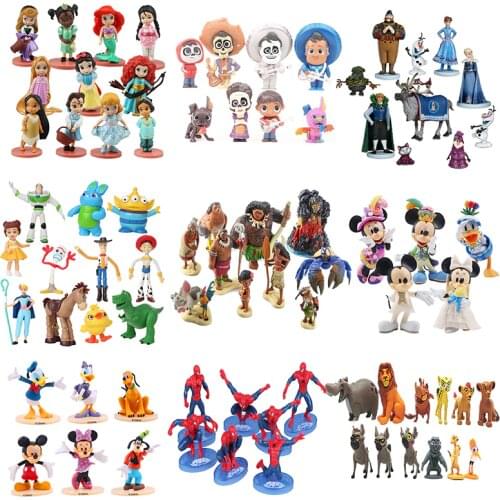 Disney Action Figure Frozen 2 COCO Moana the Lion King Toy Story 4 Princess Mickey Minnie Mouse Winnie The Pooh Toy For Children