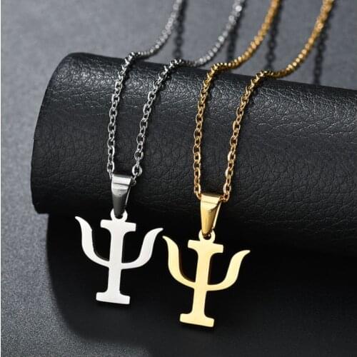 European and American Personality Creative Psychology Symbol Necklace Fine Polished Ladies Stainless Steel Pendant