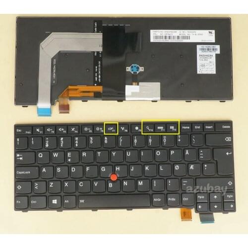 Norwegian NW Keyboard for Lenovo Thinkpad T460S T470S, 13 Gen 1, 13 Gen 2, 01YR108 01YT162 00PA472 00PA554, Backlit Black Frame