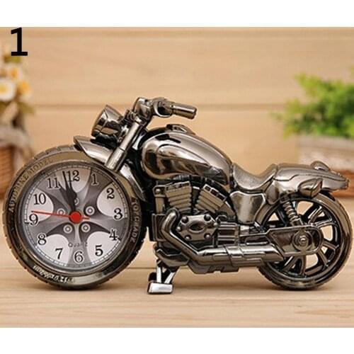 Creative Motorcycle Shape Quartz Clock Alarm Clock Timekeeper Desktop Home Room Desk Decoration Cool Motorcycle Boyfriend Gift