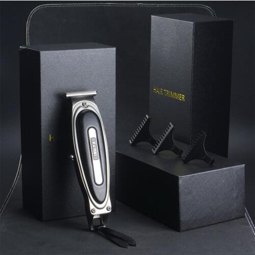 KEMEI Mens Cordless Hair Clipper LED Digital Display Rechargeable Electric Hair Trimmer T-shaped Blade Hair Cutting Machine 45G