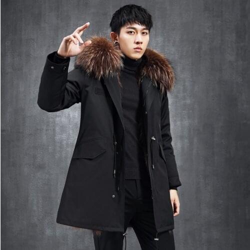 2020 New Waterproof Jacket Long Men Parkas 7XL Real Fox Fur Liner Natural Raccoon Fur Collar Hooded Thick Warm Male Outerwear