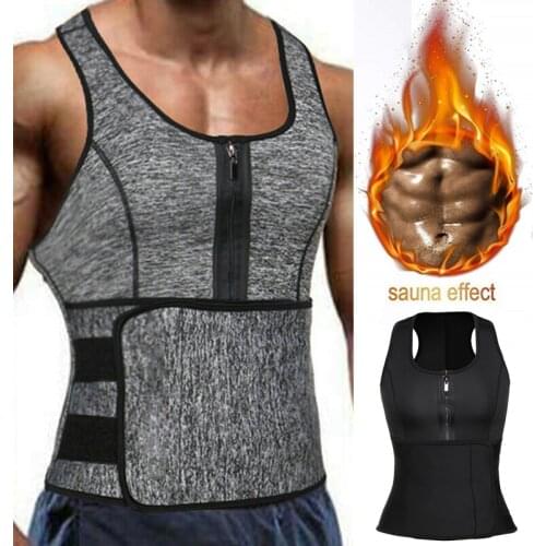 Men Body Shaper Waist Trainer Corset Sauna Vest Sweat Neoprene Tank Top Shapewear Slimming Shirt Workout Suit Tummy Control
