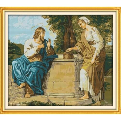 Kind Jesus People Cross Stitch Kits 14CT White 11CT Print Paintings Embroidery DIY Handmade Needle Work Home Decor Ricamo