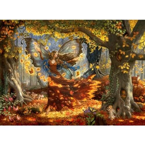 Needlework Crafts 14CT Unprinted Embroidery People Quality Counted Cross Stitch Kits Set DIY Winter Fairy Forest Home Decor