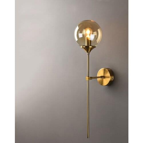 Nordic Glass Wall Lamp Modern Led Gold Wall Sconce Light Fixtures Living Room Bedroom Bathroom Mirror Lights Bedside Home Decor