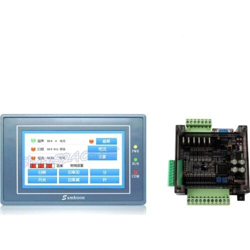 New Original EA-043A HMI touch screen 4.3 inch with FX3U series PLC industrial control board RS485 with DB9 Communication line