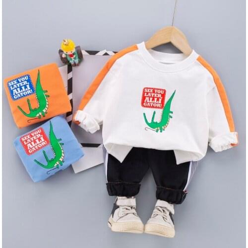 0-5 years Spring Boy Clothing set 2021 New Casual Fashion Cartoon Active T-shirt+ Pant Kid Children Baby Toddler Boy clothing