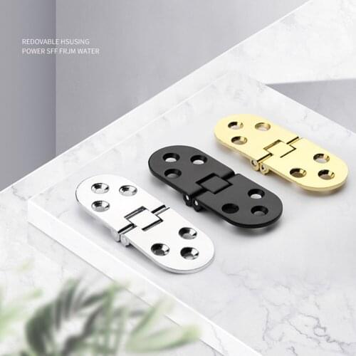 1PCS Stainless Steel Flush Hinges 180 degree Cabinet turn plate Hinges Door Semicircle Hinges Furniture Oval Table Accessories