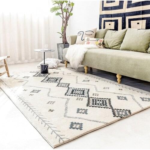 Thick Morocco Style Carpet Geometric Nordic Rug for Bedroom Living Room Carpet Big Size 160*230cm Vintage Shaggy Fluffy Rug