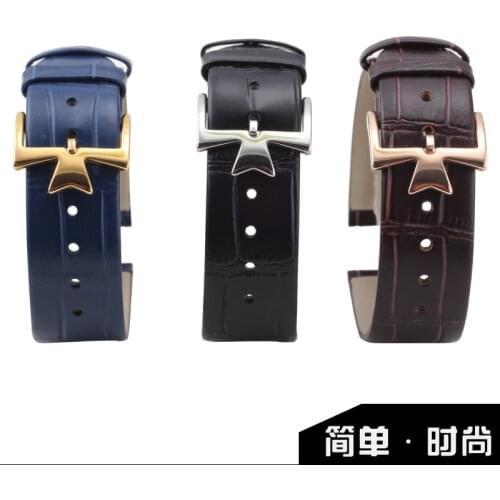 Ultra Thin Genuine Leather Watch Strap 18MM 19MM 20MM 21MM For Vacheron Constantin Patrimony VC Watch Band Rose gold PIN buckles