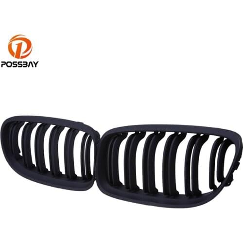 POSSBAY Matte Black Car Kidney Hood Grill for BMW 3-Series E91 318i/320d/335d Touring 2008-2012 Facelift Grille Front Grilles
