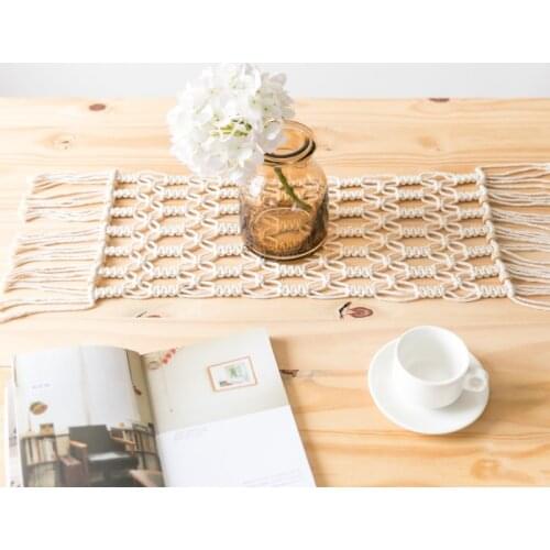 Table Runners Modern Minimalist Coffee Table Mat Macrame Woven Blanket Tablecloth Bed Flag Bed Scarf Table Runners for Wedding