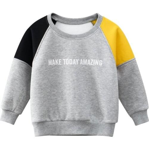 Korean Childrens Clothing Kids Sweatshirt Autumn And Winter New Korean Style Toddler Boys Pullover Fleece Top Baby Outwear 2-8y
