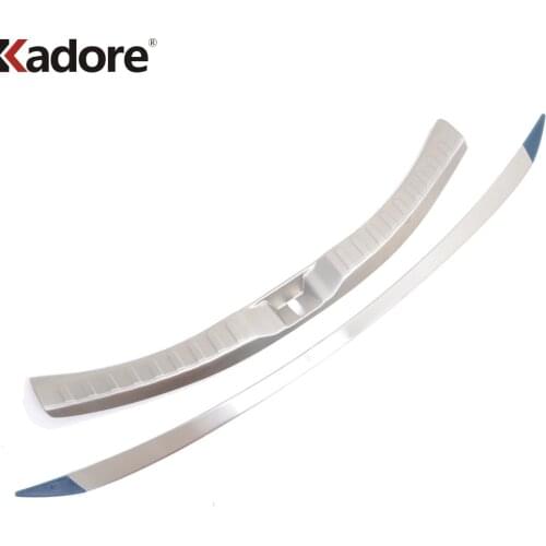 For Toyota RAV4 RAV 4 2016 2017 Stainless Steel Inner Outer Rear Trunk Bumper Cover Trim Tailgate Sill Car Accessories 2pcs/set