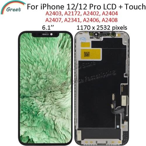 JK Incell For iPhone 12 Pro LCD A2403 A2172 A2404 Touch Panel Screen Digitizer Pantalla For iPhone 12 Display A2407 A2408 A2341