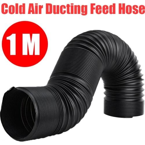 1m 80mm Black High Quality Cold Air Ducting Hose Durable Flexible Cold Air Filter Intake Hose Replacement Pipe