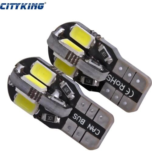 100pcs/Lot Car Auto LED T10 8smd canbus 5730 5630 smd LED Light Canbus W5W 194 SMD t10 8LED Light Bulb No error