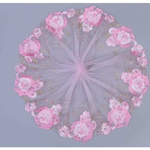 15Yards Flower Embroidered Lace Fabric Trim Ribbons DIY Sewing Handmade Materials Wedding Dress Clothing Bags Decoration