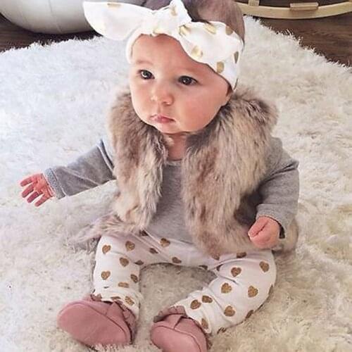 3pcs/set Baby Girls Cotton Clothes Sets Spring Autumn Tops Shirt Pants Headband Infant Clothes Baby Kids Clothing Set