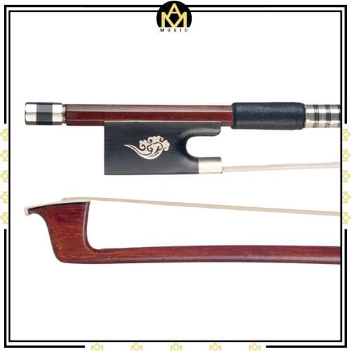 4/4 Size Violin Bow Brazilwood Bow Violin/ Fiddle Bow Round Stick Real Mongolia Horsehair Ebony Frog Durable Bow