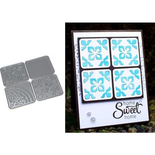 4Pcs/set Square Frame Metal Cutting Dies Stencils for DIY Scrapbooking Photo Album Decorative Embossing Card Crafts Die Cut