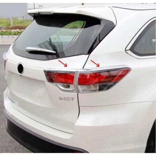 ACCESSORIES FIT 2014 2015 FOR toyota HIGHLANDER KLUGER CHROME TAIL REAR LIGHT LAMP COVER TRIM STRIP GARNISH MOLDING