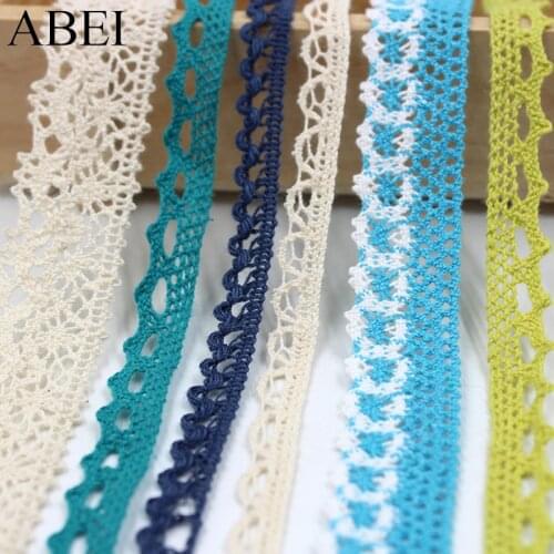 10yards/lot Beige Cotton Lace Trims Various Colors Fabric Ribbon for Clothes Edge Wrap Webbing Diy Bag Patchwork Crafts Supplier