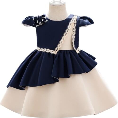 Childrens Forged Fabric Color Matching Babys First Year Dress Embroidered Full Moon Childrens Dress
