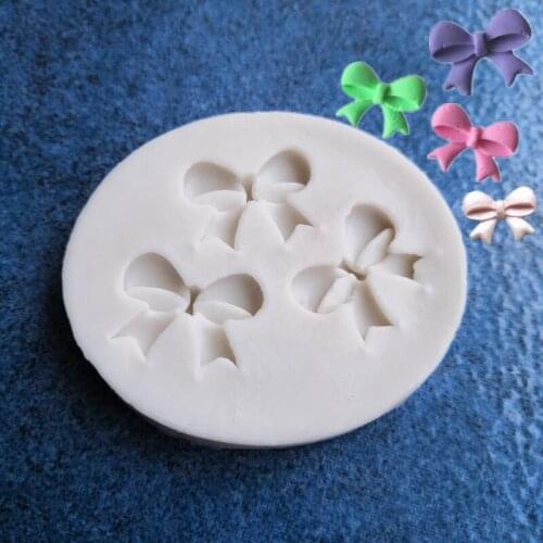 DIY Fondant Chocolate Pudding Cake Mold 3 Bow Liquid Silicone Cake Baking Tools A1069