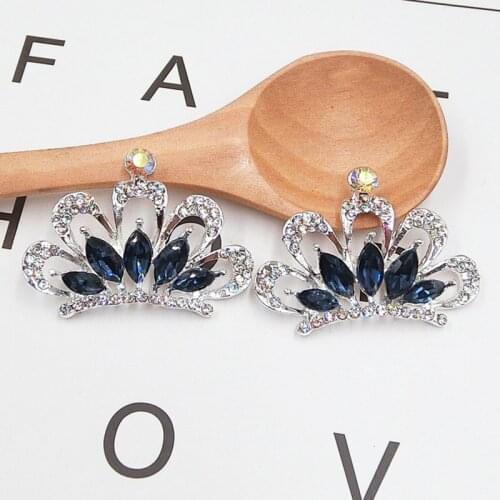 Hot Sale wholesale 20pcs/lot 4*2.2cm Rhinestone Button Flatback Button Wedding Button Crystal DIY Accessories YB66