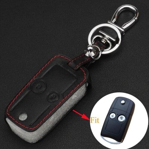 Kutery 10pcs/lot 2 Buttons Leather Remote Car Key Case For Honda Accord CR-V City Fit Odyssey Folding Key Cover