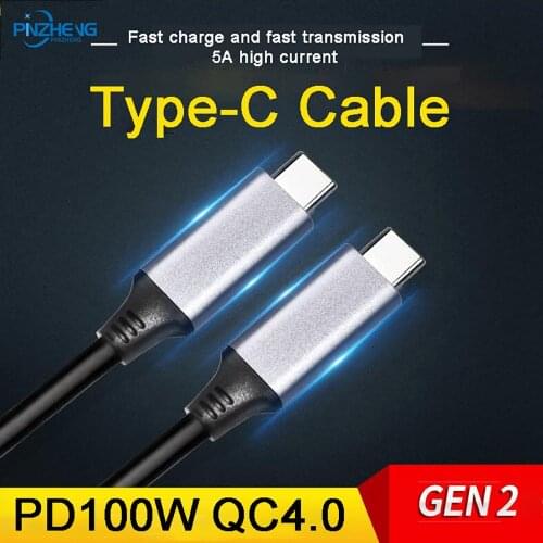 PINZHENG USB C To USB Type C Cable For Xiaomi Redmi Note8 Pro Quick Charge4.0 PD 100W Fast Charging For MacBook Pro Charge Cable