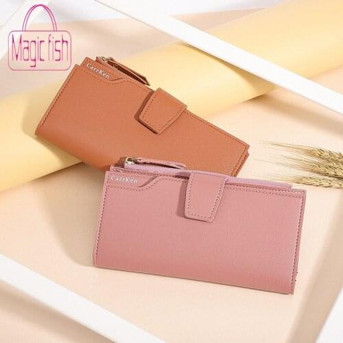 Magic Fish 2019 New Fashion Women Wallet Soft PU Leather Zipper Wallet Long Womens Clutch Wallets Female Designer Coin Card Pur