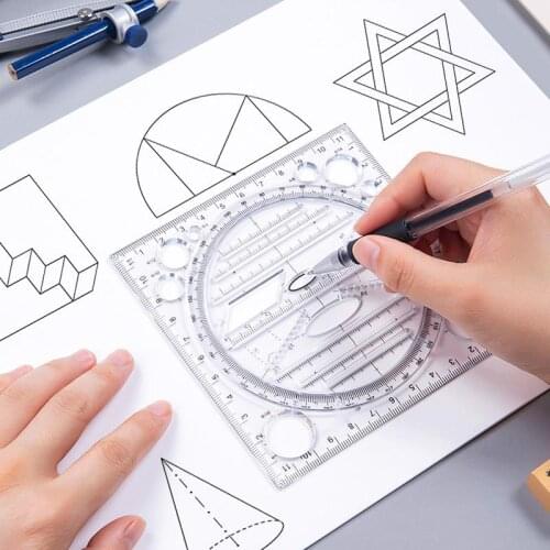 Multifunctional Drawing Template Art Design Construction Architect Stereo Geometry Ellipse Drafting Scale Ruler Measuring Tool