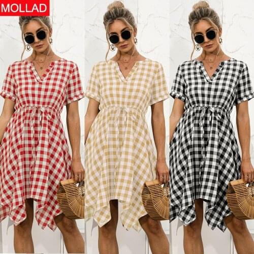 Модные платья в клетку MOLLAD China At AliExpress