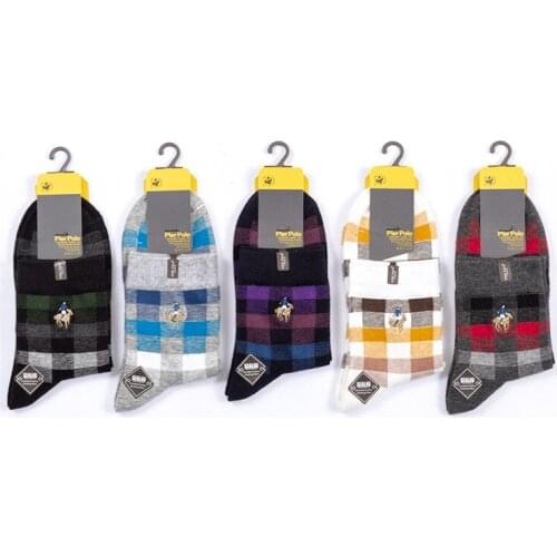 PIER POLO Socks Men Brand Dress Socks 5Pairs/lot Cotton Socks Fashion Embroidery Winter Spring Socks Men Manufacturer Wholesale