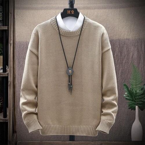 Mens Sweaters Fit Knitted Round Collar Soft Men Pullovers Thicken Warm Winter Wear Male Sweater Long Sleeve Casual Multi Color