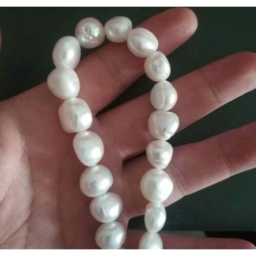 High Quality 10-13mm Natural White Freshwater Pearl Irregular Shape DIY Gems Loose Beads Strand15" Jewelry Making w856