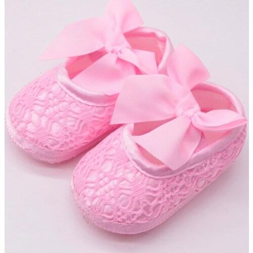 New Newborn Infant Baby Soft Sole Crib Prewalker Girl Shoes Toddler Anti-Slip Bowknot First Walkers Summer 0-18M