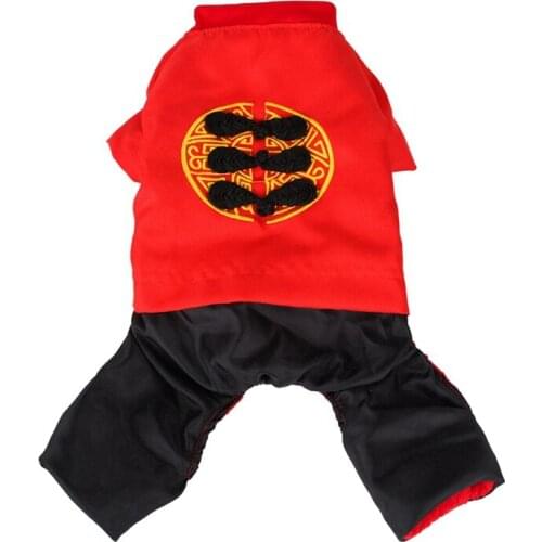 Dog Clothes Pet Chinese Tang Coustume For Small Medium Large Dogs Clothing Puppy Jacket Jumpsuit Warm Winter Dogs Coat A