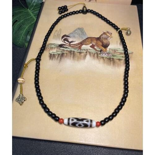 Wholesale Natural Agate Dzi Bead Necklace Clavicle Chain New Design Tibetan Style Jewelry Mans Womans Fathers Day Gift